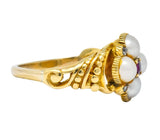 Victorian Pearl Ruby Diamond 14 Karat Gold Ring - Wilson's Estate Jewelry