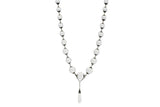 Victorian "Pools Of Light" Crystal & Silver Drop Necklace Circa 1880 Wilson's Estate Jewelry