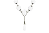 Victorian "Pools Of Light" Crystal & Silver Drop Necklace Circa 1880 Wilson's Estate Jewelry