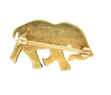 Victorian Seed Pearl Ruby 14 Karat Gold Elephant Pin Wilson's Estate Jewelry