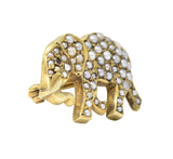 Victorian Seed Pearl Ruby 14 Karat Gold Elephant Pin Wilson's Estate Jewelry