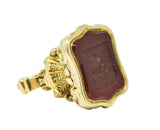 Victorian Stag Carnelian Intaglio 14 Karat Gold Fob/Charm Wilson's Estate Jewelry