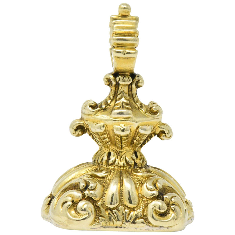 Victorian Stag Carnelian Intaglio 14 Karat Gold Fob/Charm Wilson's Estate Jewelry