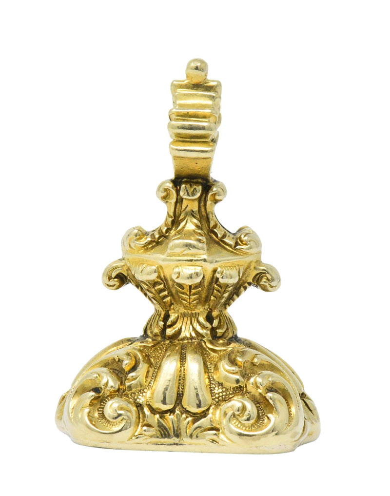 Victorian Stag Carnelian Intaglio 14 Karat Gold Fob/Charm Wilson's Estate Jewelry