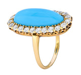 Victorian Tiffany & Co. 2.00 CTW Diamond Turquoise 18 Karat Gold Cluster Ring Circa 1880 - Wilson's Estate Jewelry