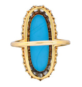 Victorian Tiffany & Co. 2.00 CTW Diamond Turquoise 18 Karat Gold Cluster Ring Circa 1880 - Wilson's Estate Jewelry