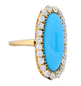 Victorian Tiffany & Co. 2.00 CTW Diamond Turquoise 18 Karat Gold Cluster Ring Circa 1880 - Wilson's Estate Jewelry