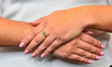 Victorian Turquoise Diamond 18 Karat Yellow Gold Band Ring - Wilson's Estate Jewelry