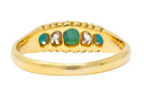 Victorian Turquoise Diamond 18 Karat Yellow Gold Band Ring - Wilson's Estate Jewelry