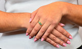 Victorian Turquoise Diamond 18 Karat Yellow Gold Band Ring - Wilson's Estate Jewelry