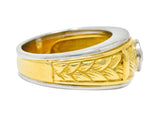 Vintage 0.47 CTW Diamond Platinum 18 Karat Gold Band Ring - Wilson's Estate Jewelry