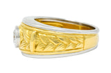 Vintage 0.47 CTW Diamond Platinum 18 Karat Gold Band Ring - Wilson's Estate Jewelry