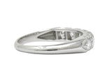 Vintage 0.75 CTW Seven Diamond Platinum Stackable Ring Wilson's Estate Jewelry