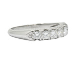 Vintage 0.75 CTW Seven Diamond Platinum Stackable Ring Wilson's Estate Jewelry