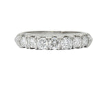 Vintage 0.75 CTW Seven Diamond Platinum Stackable Ring Wilson's Estate Jewelry