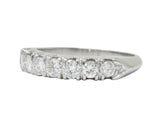 Vintage 0.75 CTW Seven Diamond Platinum Stackable Ring Wilson's Estate Jewelry
