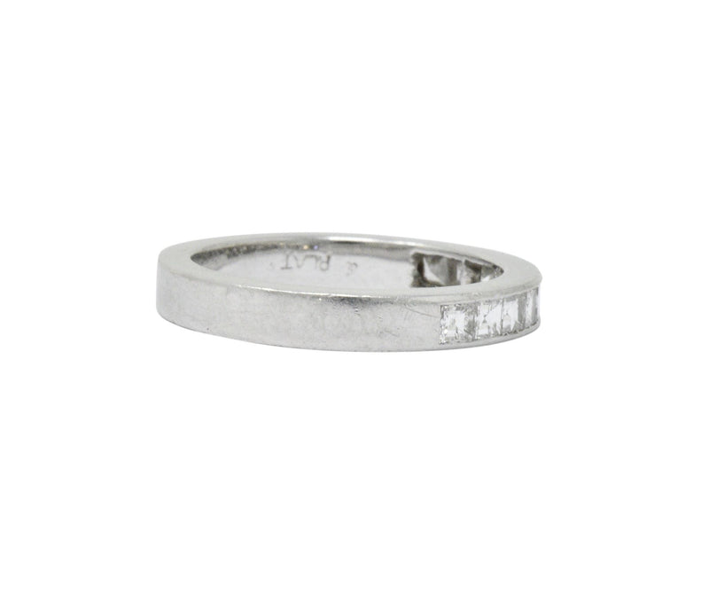 Vintage 1.00 CTW Diamond Platinum Stackable Band Ring Wilson's Estate Jewelry