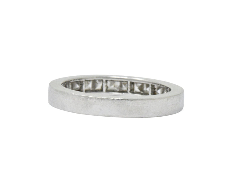 Vintage 1.00 CTW Diamond Platinum Stackable Band Ring Wilson's Estate Jewelry