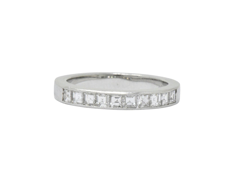 Vintage 1.00 CTW Diamond Platinum Stackable Band Ring Wilson's Estate Jewelry