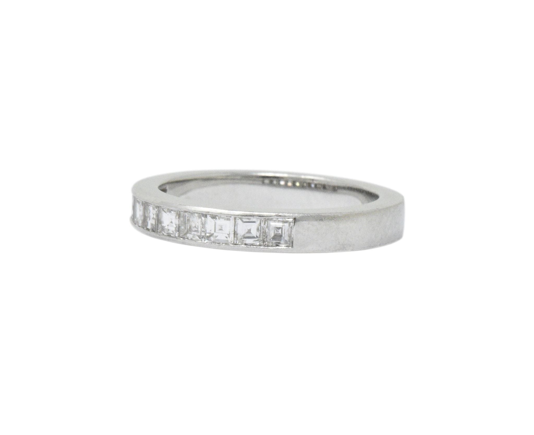 Vintage 1.00 CTW Diamond Platinum Stackable Band Ring Wilson's Estate Jewelry