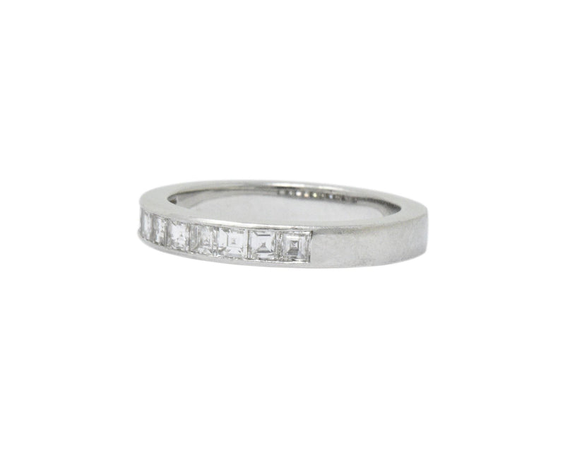 Vintage 1.00 CTW Diamond Platinum Stackable Band Ring Wilson's Estate Jewelry