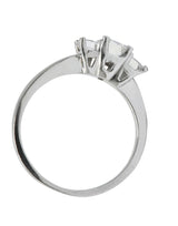 Vintage 1.40 CTW Emerald Cut Diamond Platinum Three Stone Engagement Ring Wilson's Estate Jewelry