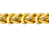 Vintage 1.68 CTW Diamond 18 Karat Gold Knot Link Bracelet - Wilson's Estate Jewelry