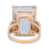Vintage 18.00 CTW Aquamarine 14 Karat Gold Cocktail Ring - Wilson's Estate Jewelry