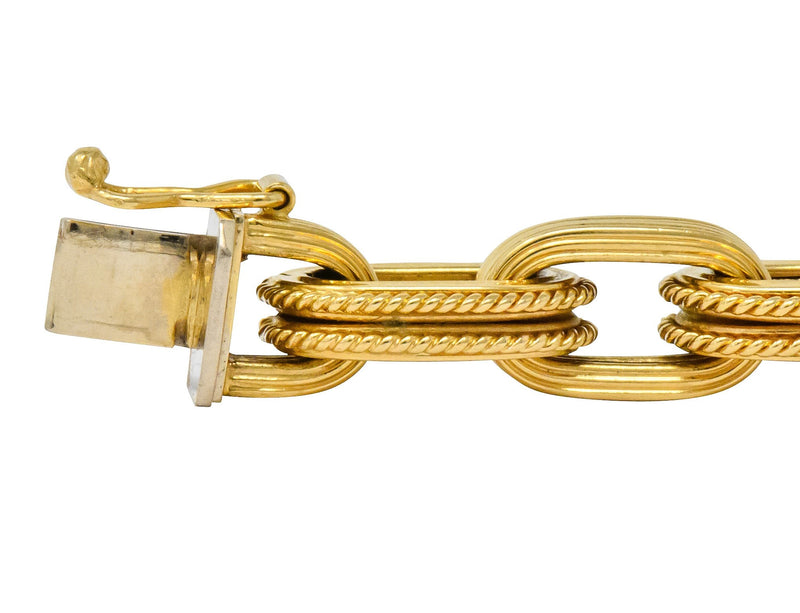 Vintage 18 Karat Gold Elongated Link Bracelet - Wilson's Estate Jewelry