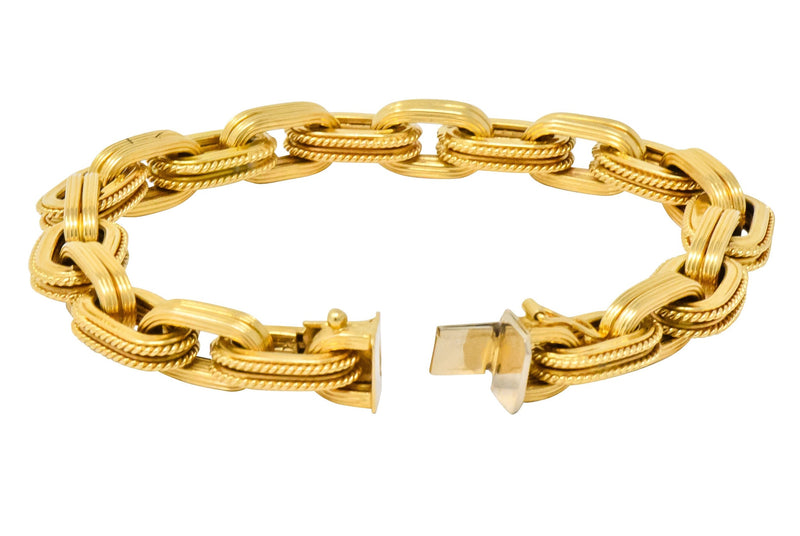 Vintage 18 Karat Gold Elongated Link Bracelet - Wilson's Estate Jewelry