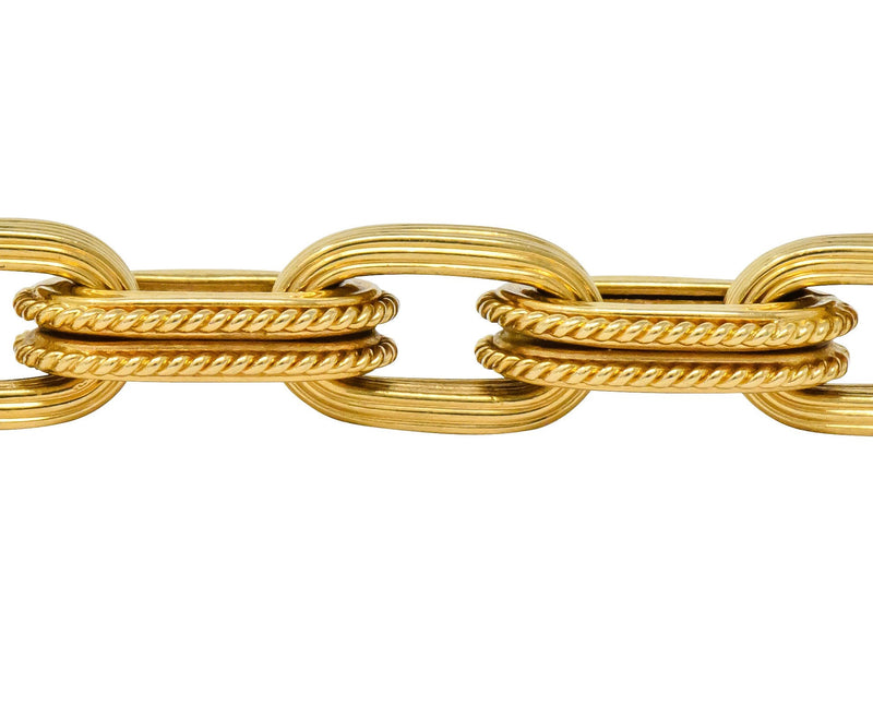 Vintage 18 Karat Gold Elongated Link Bracelet - Wilson's Estate Jewelry