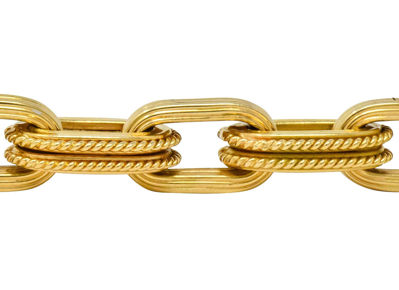 Vintage 18 Karat Gold Elongated Link Bracelet - Wilson's Estate Jewelry
