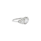 Art Deco 0.70 CTW Diamond Platinum Geometric Engagement Ring Wilson's Estate Jewelry
