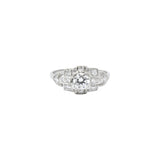 Art Deco 0.70 CTW Diamond Platinum Geometric Engagement Ring Wilson's Estate Jewelry