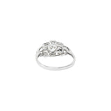 Art Deco 0.70 CTW Diamond Platinum Geometric Engagement Ring Wilson's Estate Jewelry
