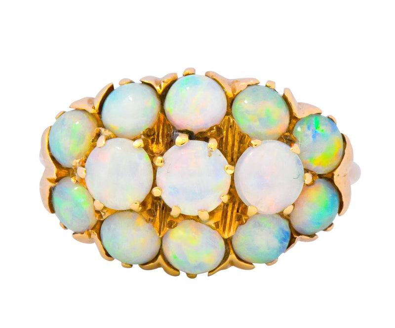 Vintage 1970's Opal 14 Karat Gold Cluster Ring - Wilson's Estate Jewelry