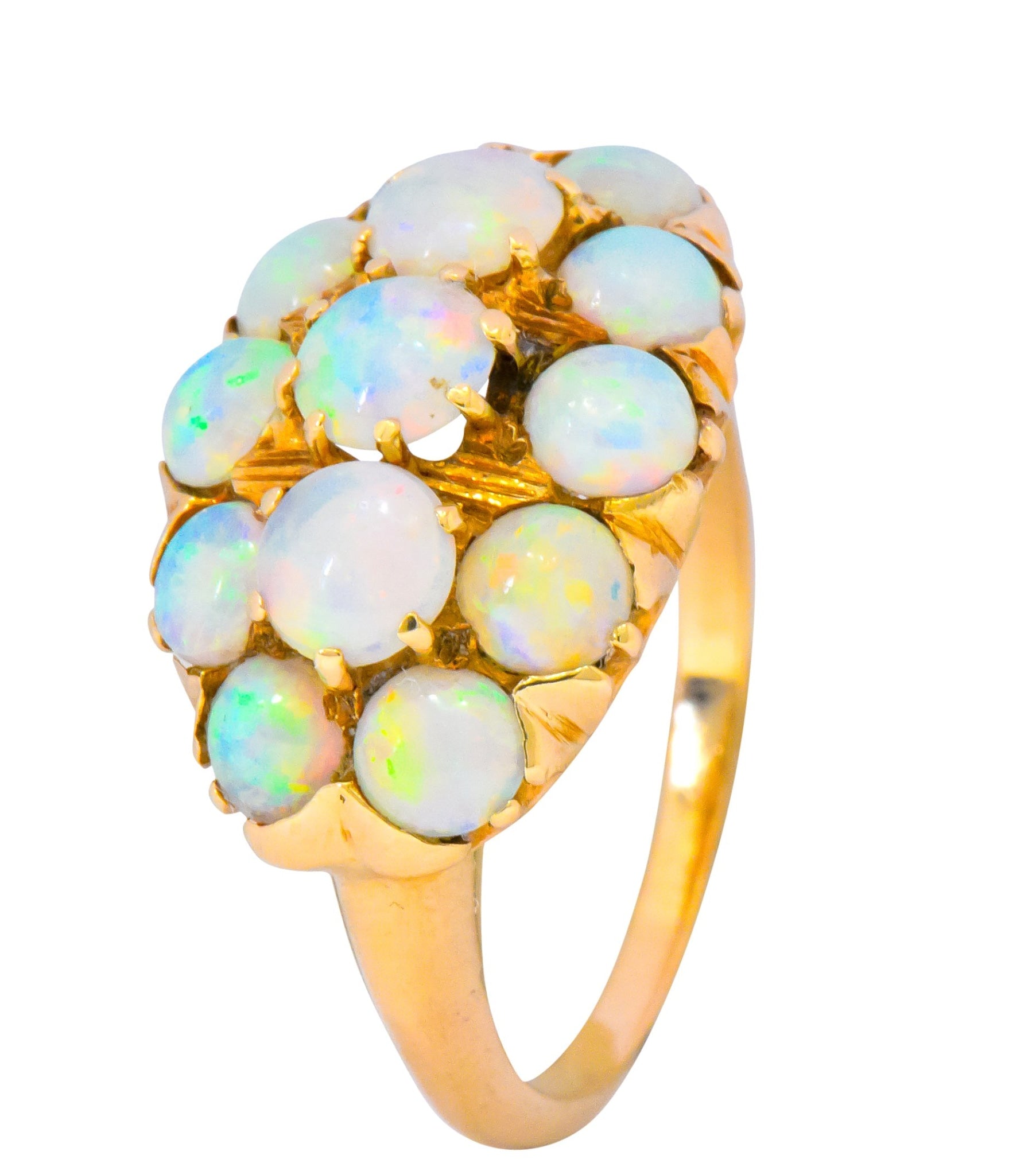 Vintage 1970's Opal 14 Karat Gold Cluster Ring - Wilson's Estate Jewelry