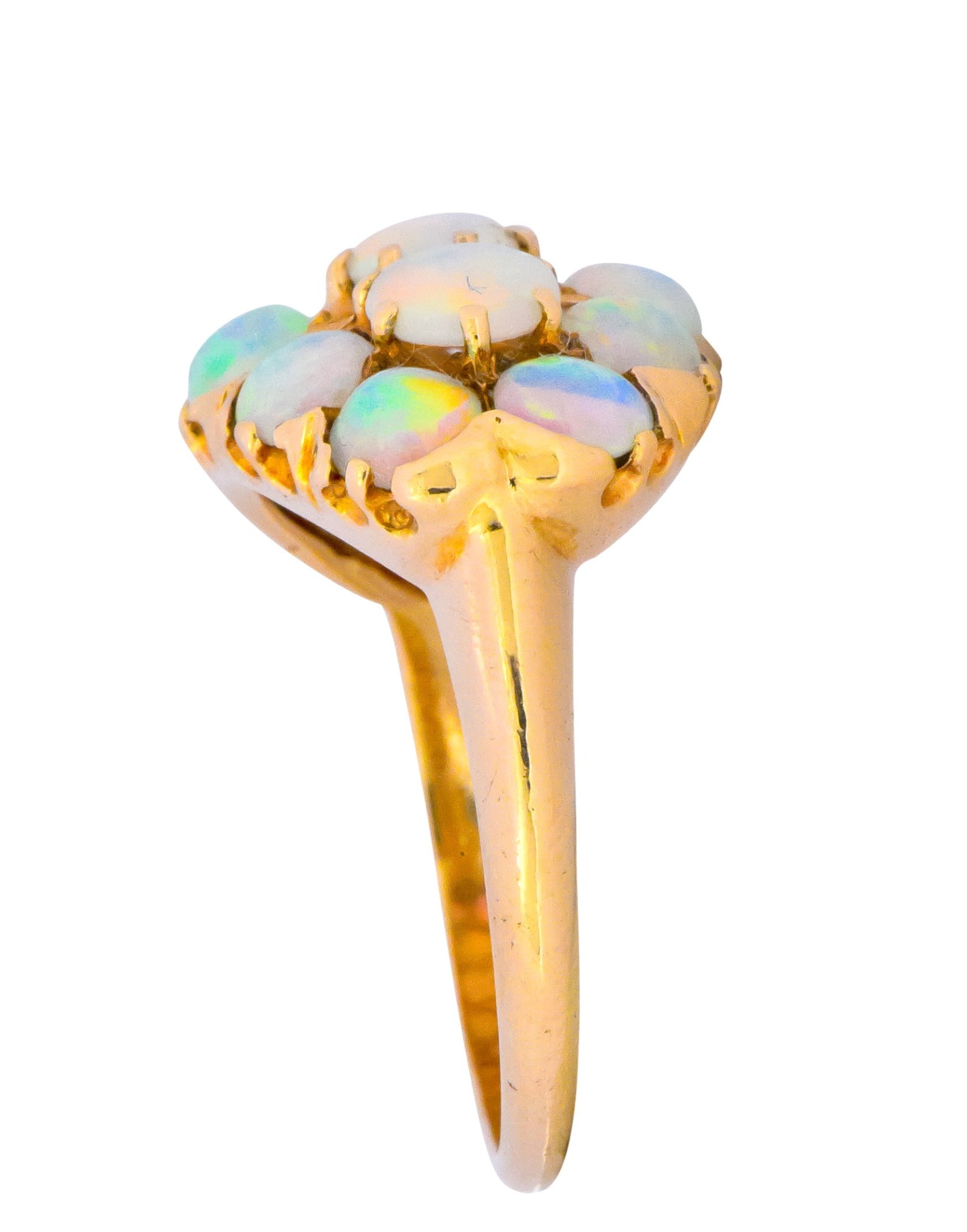Vintage 1970's Opal 14 Karat Gold Cluster Ring - Wilson's Estate Jewelry