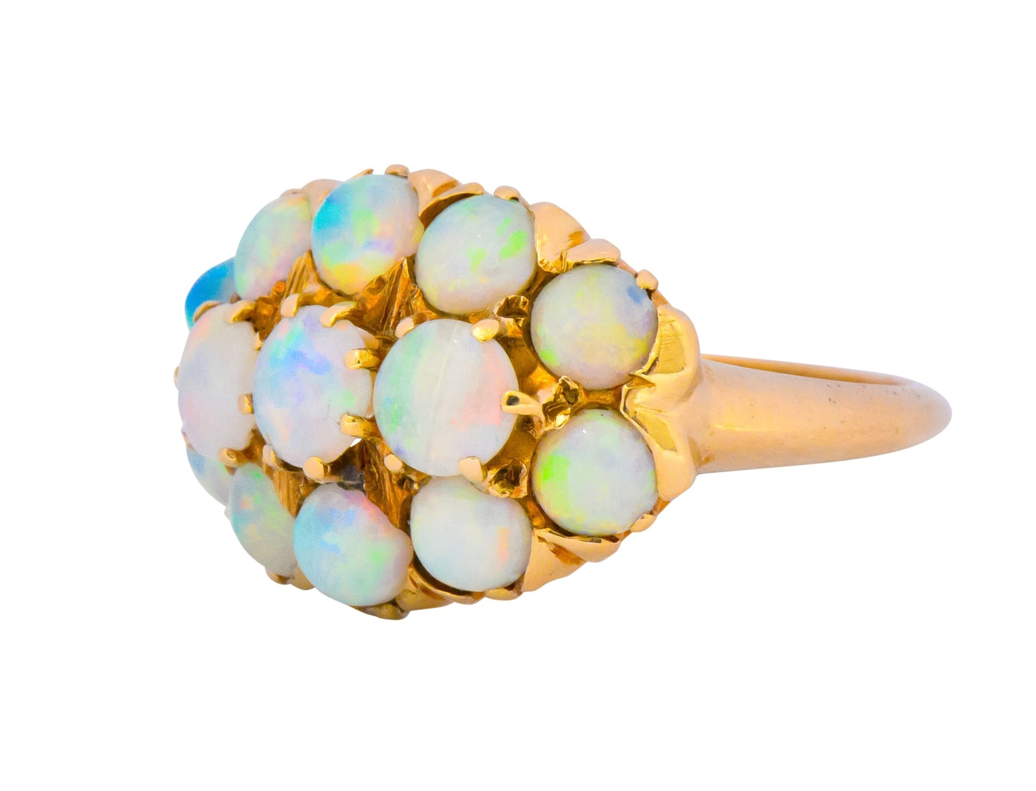 Vintage 1970's Opal 14 Karat Gold Cluster Ring - Wilson's Estate Jewelry