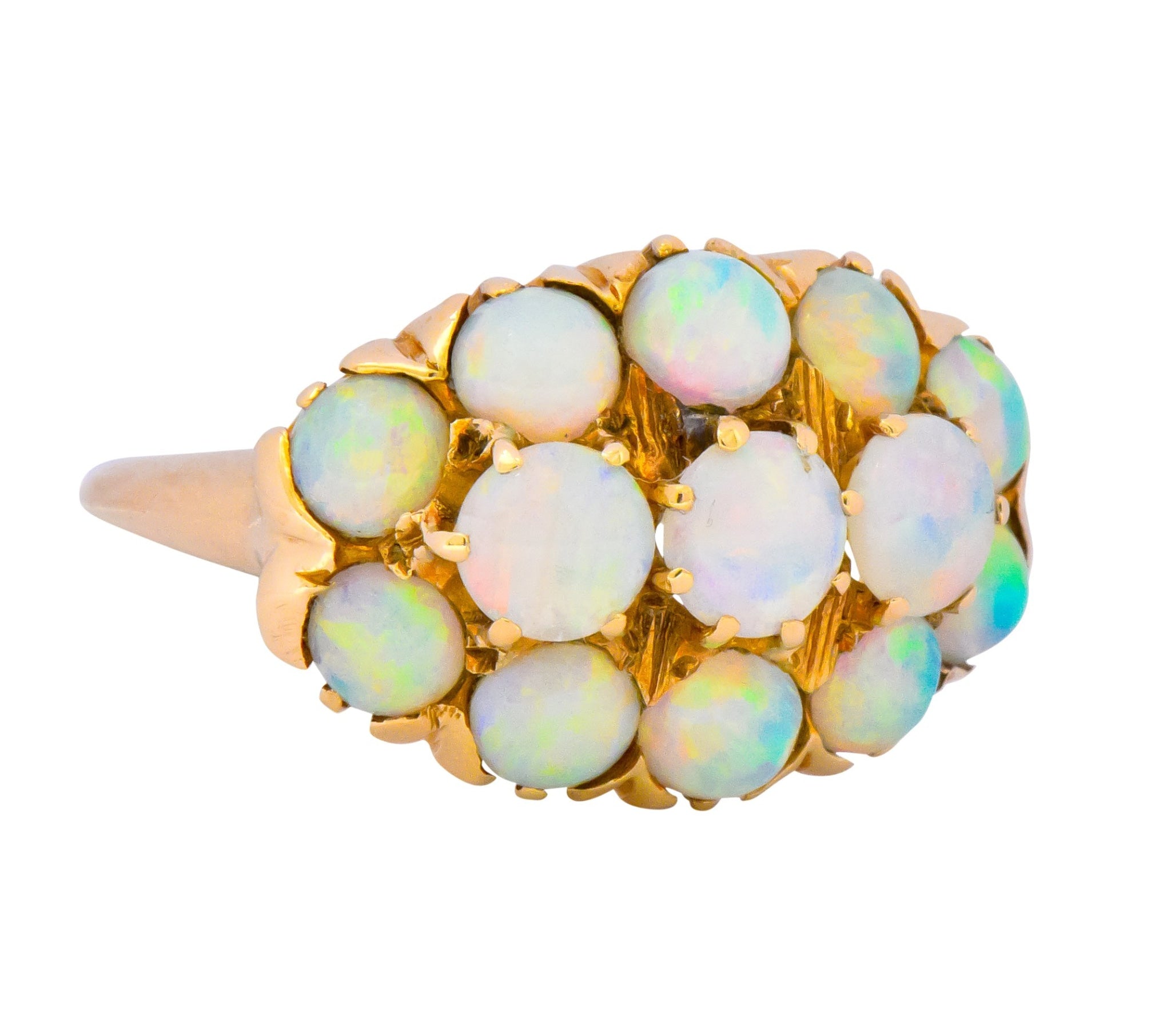 Vintage 1970's Opal 14 Karat Gold Cluster Ring - Wilson's Estate Jewelry