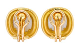 Vintage 1980's Elizabeth Locke Pink Tourmaline 19 Karat Gold Ear-Clip Earrings - Wilson's Estate Jewelry