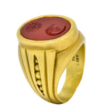 Vintage 1986 Kieselstein Cord Carnelian 18 Karat Gold Signet Ring - Wilson's Estate Jewelry