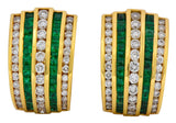 Vintage 4.00 CTW Diamond Emerald 18 Karat Gold Earrings - Wilson's Estate Jewelry