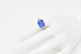 Vintage 4.11 CTW Unheated Ceylon Sapphire & Diamond Palladium Alternative Ring AGL Wilson's Estate Jewelry