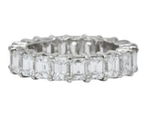 Vintage 5.60 CTW Emerald Cut Diamond Platinum Eternity Band Ring - Wilson's Estate Jewelry