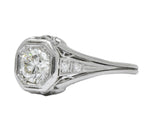 Vintage Art Deco 0.73 CTW Diamond Platinum Engagement Ring Wilson's Estate Jewelry