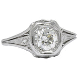 Vintage Art Deco 0.73 CTW Diamond Platinum Engagement Ring Wilson's Estate Jewelry
