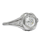 Vintage Art Deco 0.73 CTW Diamond Platinum Engagement Ring Wilson's Estate Jewelry