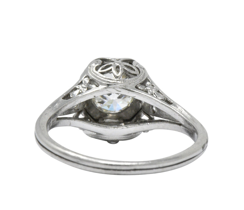 Vintage Art Deco 0.73 CTW Diamond Platinum Engagement Ring Wilson's Estate Jewelry