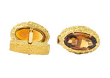 Vintage Citrine Cabochon 18 Karat Gold Men's Cufflinks Wilson's Estate Jewelry